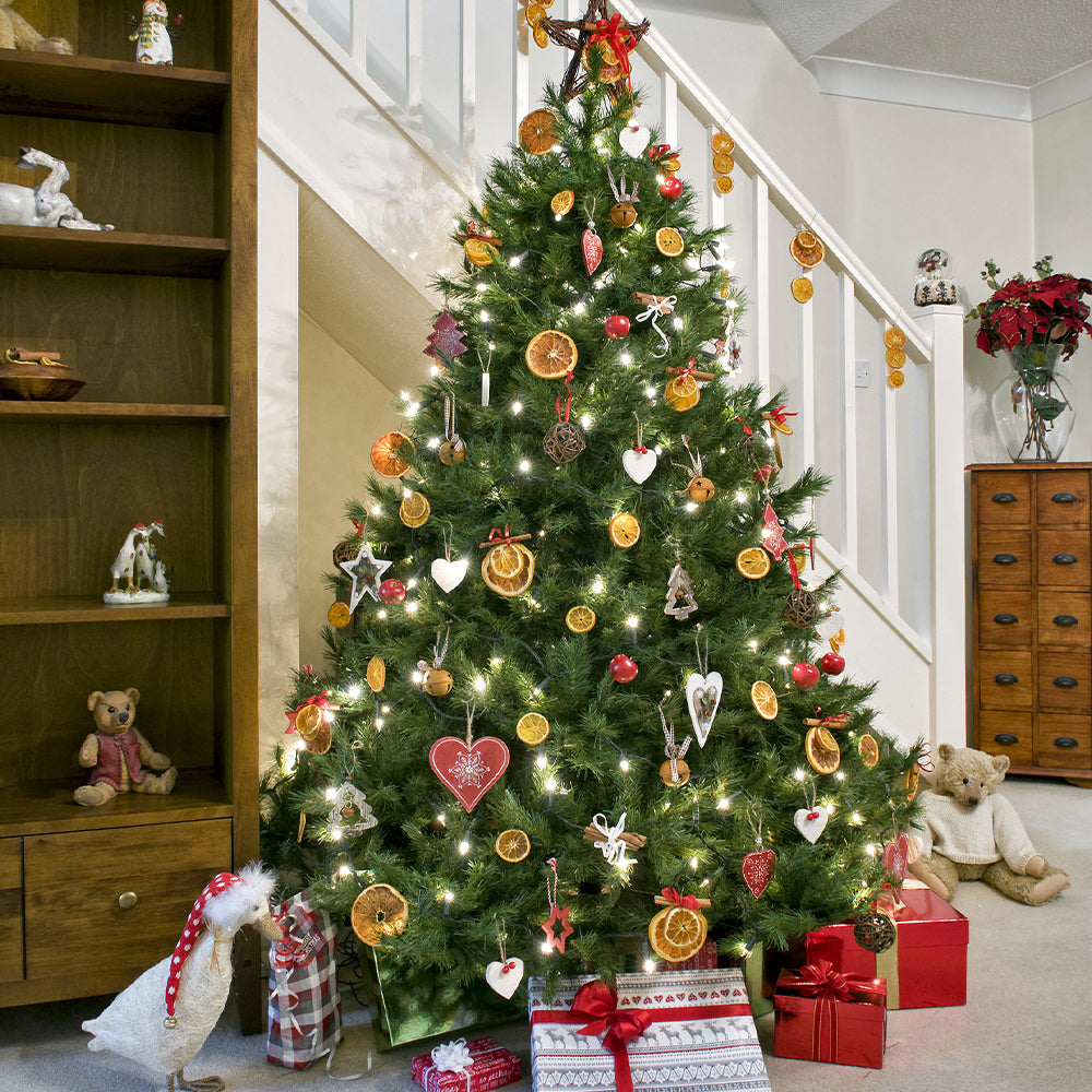 Royal Fir Pre-Lit Artificial Christmas Tree with Traditional Decorations