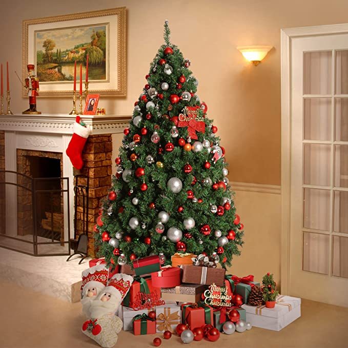 Royal Fir Pre-Lit Artificial Christmas Tree with Traditional Decorations