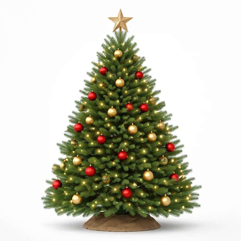 Royal Fir Pre-Lit Artificial Christmas Tree with Traditional Decorations