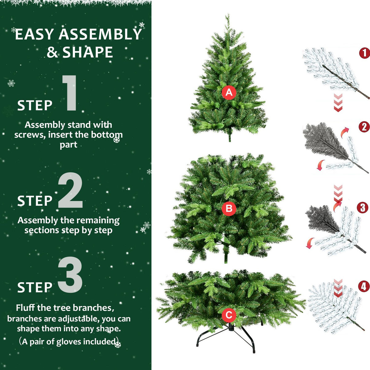Evergreen Fir Artificial Christmas Tree with Warm White Lights