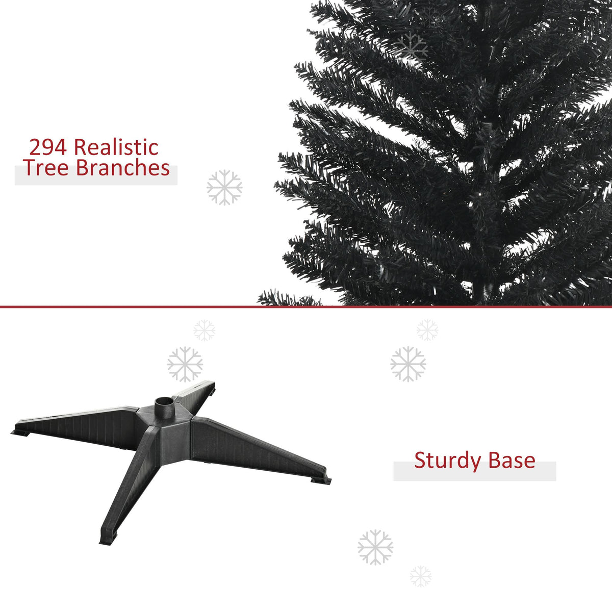 Slim Christmas Tree Black Artificial Pencil Tree