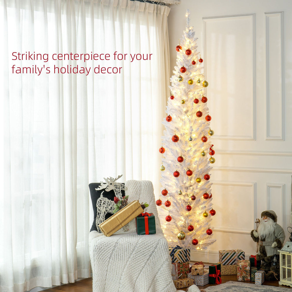 Slim Pre Lit Christmas Tree with Realistic Branches