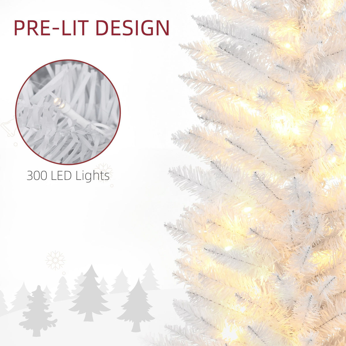 Slim Pre Lit Christmas Tree with Realistic Branches