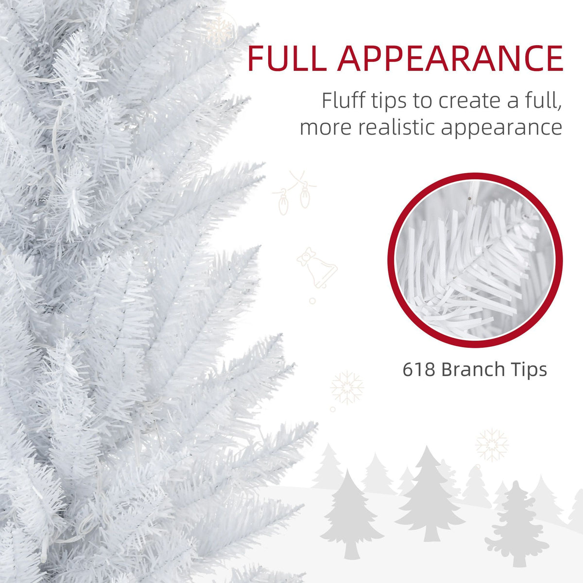 Slim Pre Lit Christmas Tree with Realistic Branches