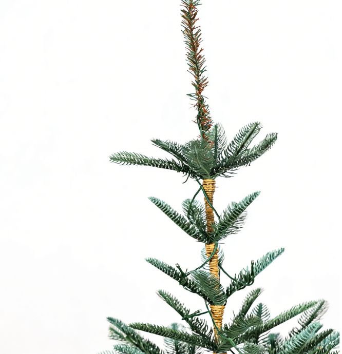 Sparse Green Artificial Christmas Tree with Realistic Branches and Metal Stand