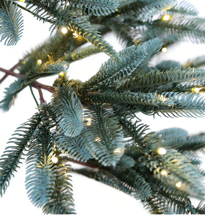 Sparse Green Artificial Christmas Tree with Realistic Branches and Metal Stand
