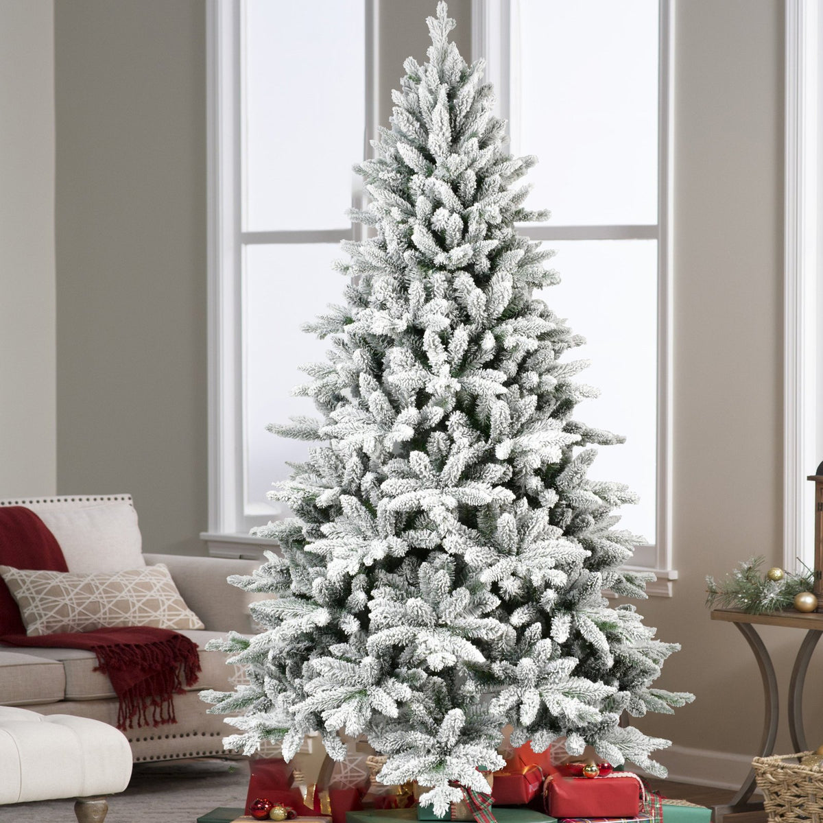 Nordmann Fir Artificial Christmas Tree with Snow Flocked Branches