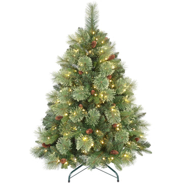 Blossom Tip Pine Artificial Christmas Tree with Pine Cones