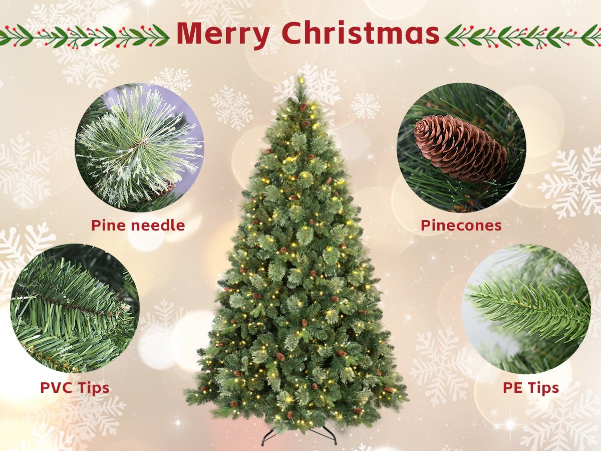 Blossom Tip Pine Artificial Christmas Tree with Pine Cones