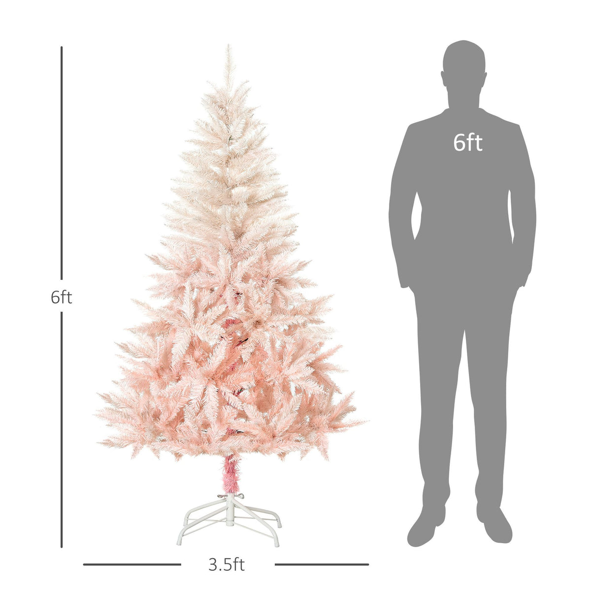 Unlit Spruce Artificial Christmas Tree with Pink Tips