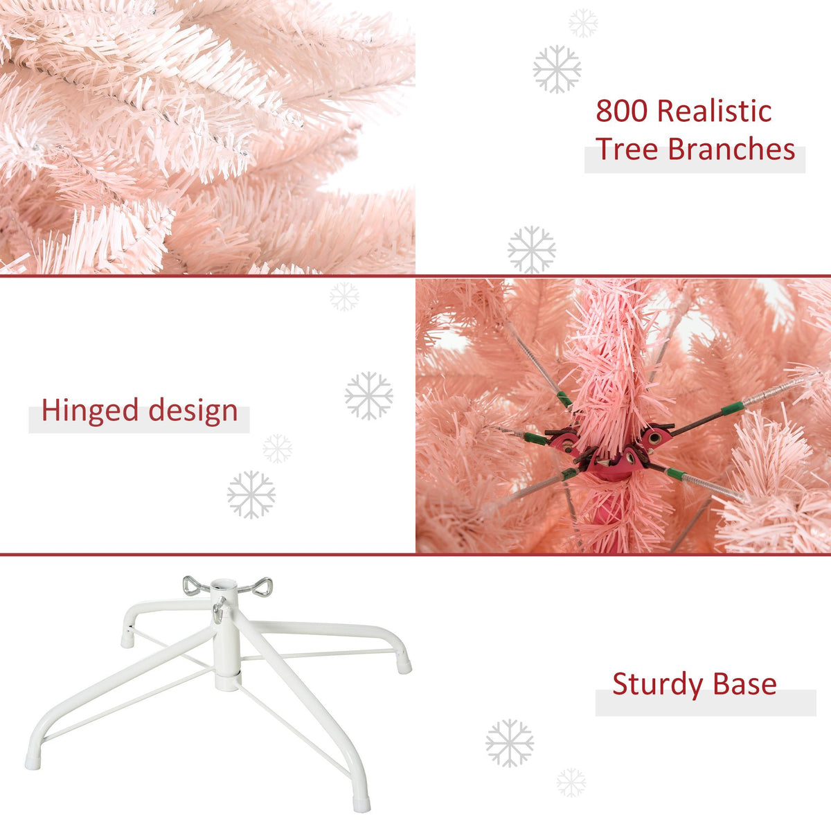 Unlit Spruce Artificial Christmas Tree with Pink Tips