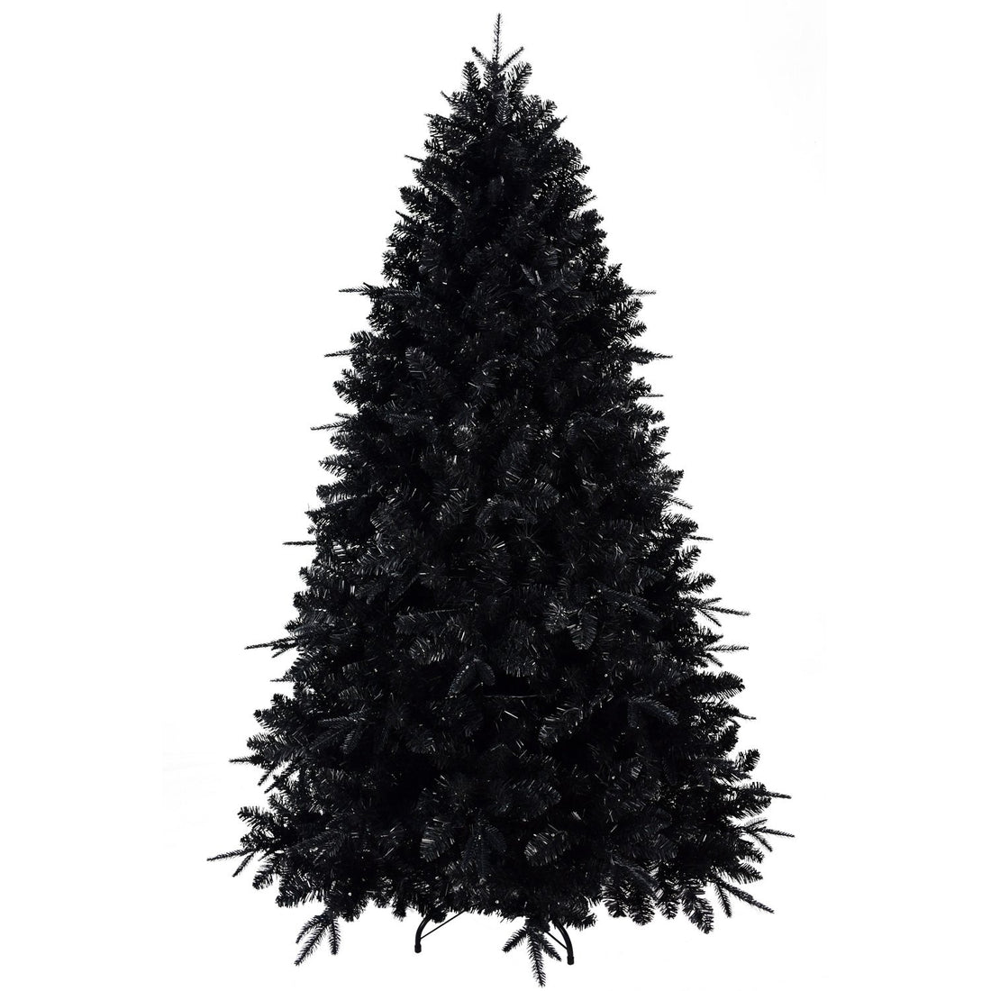 Midnight Black Artificial Christmas Tree with Dense Layered Branches