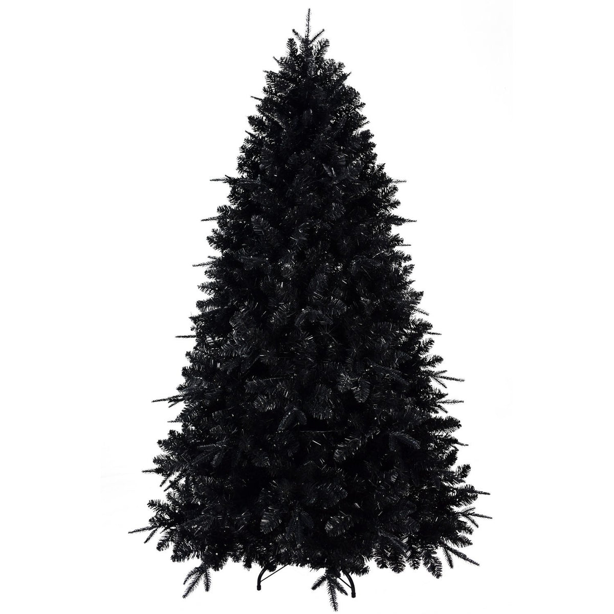 Midnight Black Artificial Christmas Tree with Dense Layered Branches