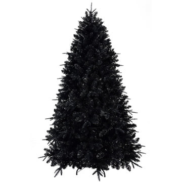 Midnight Black Artificial Christmas Tree with Dense Layered Branches