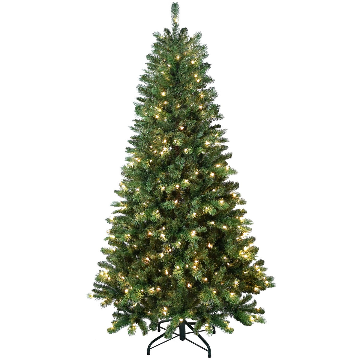 Traditional Spruce Artificial Christmas Tree with Pre-Lit Branches
