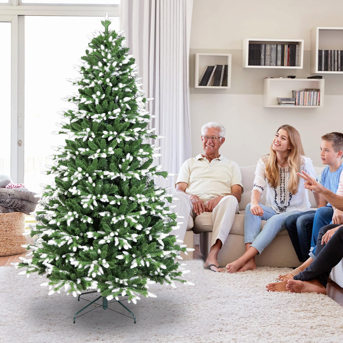 Silver Tip Fir Artificial Christmas Tree with Frosted Branch Tips