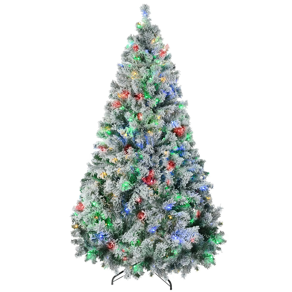 Warm White LED Christmas Tree with Snow Flocked Branches