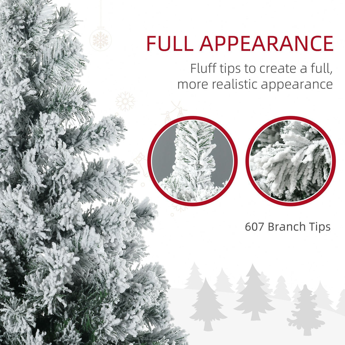 Warm White LED Christmas Tree with Snow Flocked Branches