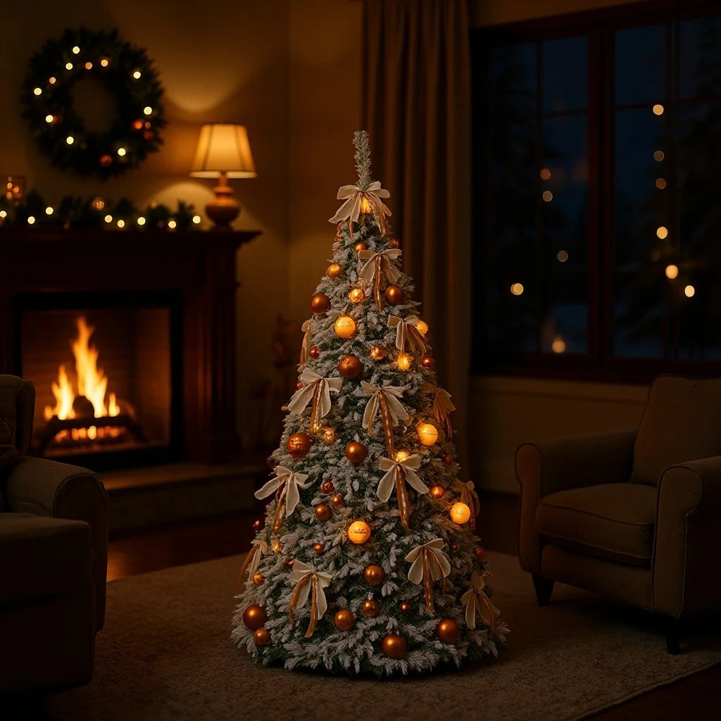 Wholesale Christmas Tree 5ft 6ft 7ft Snow Flocked White Artificial Christmas Tree Decorative Pop up Tree