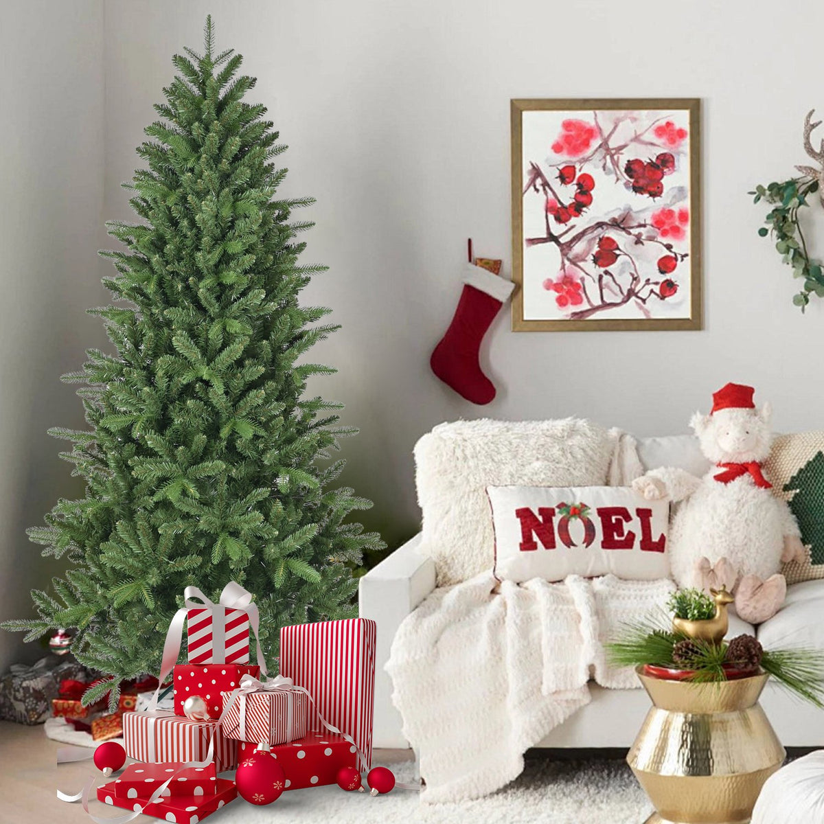 Cascade Fir Artificial Christmas Tree with Fall-Into-Place Branches