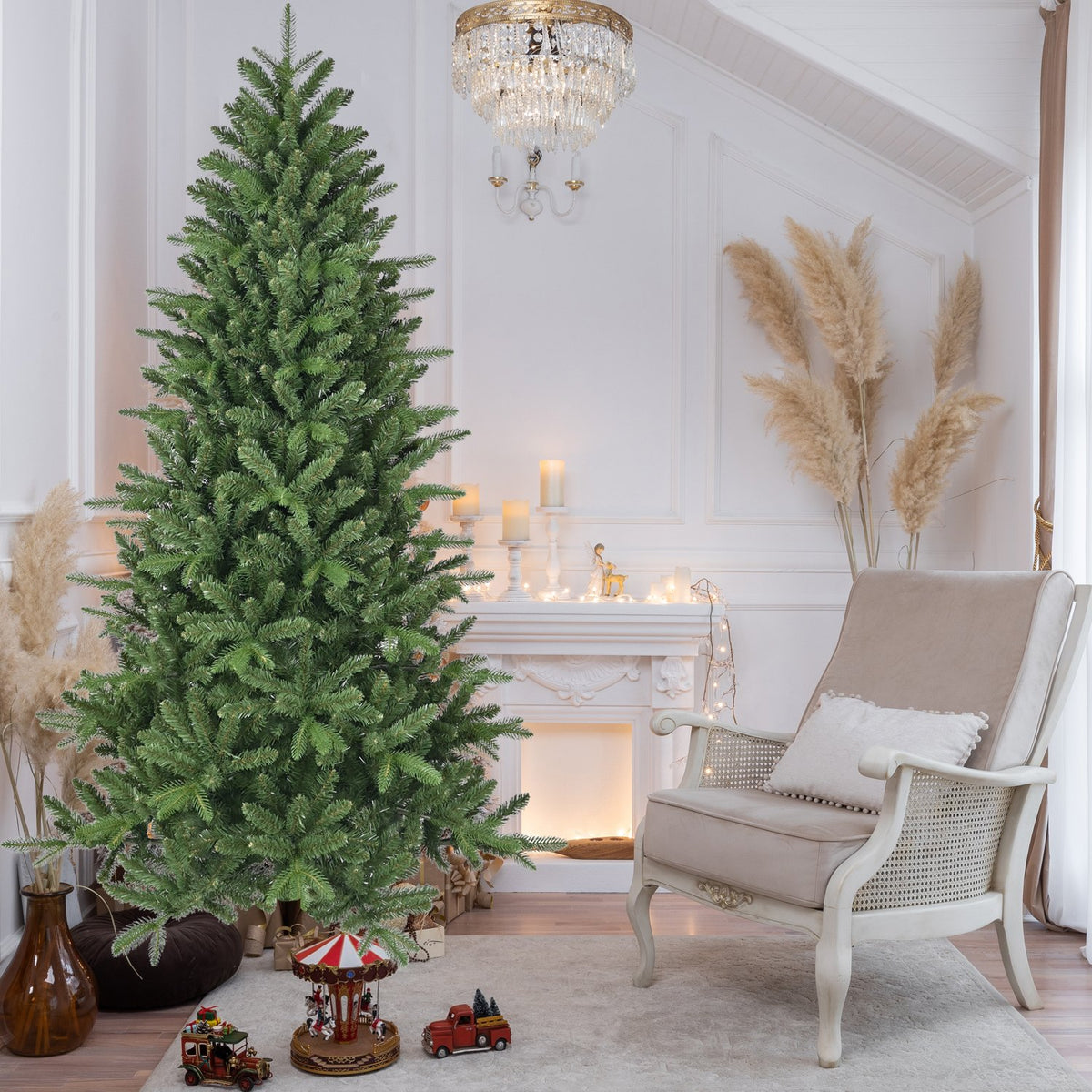 Cascade Fir Artificial Christmas Tree with Fall-Into-Place Branches