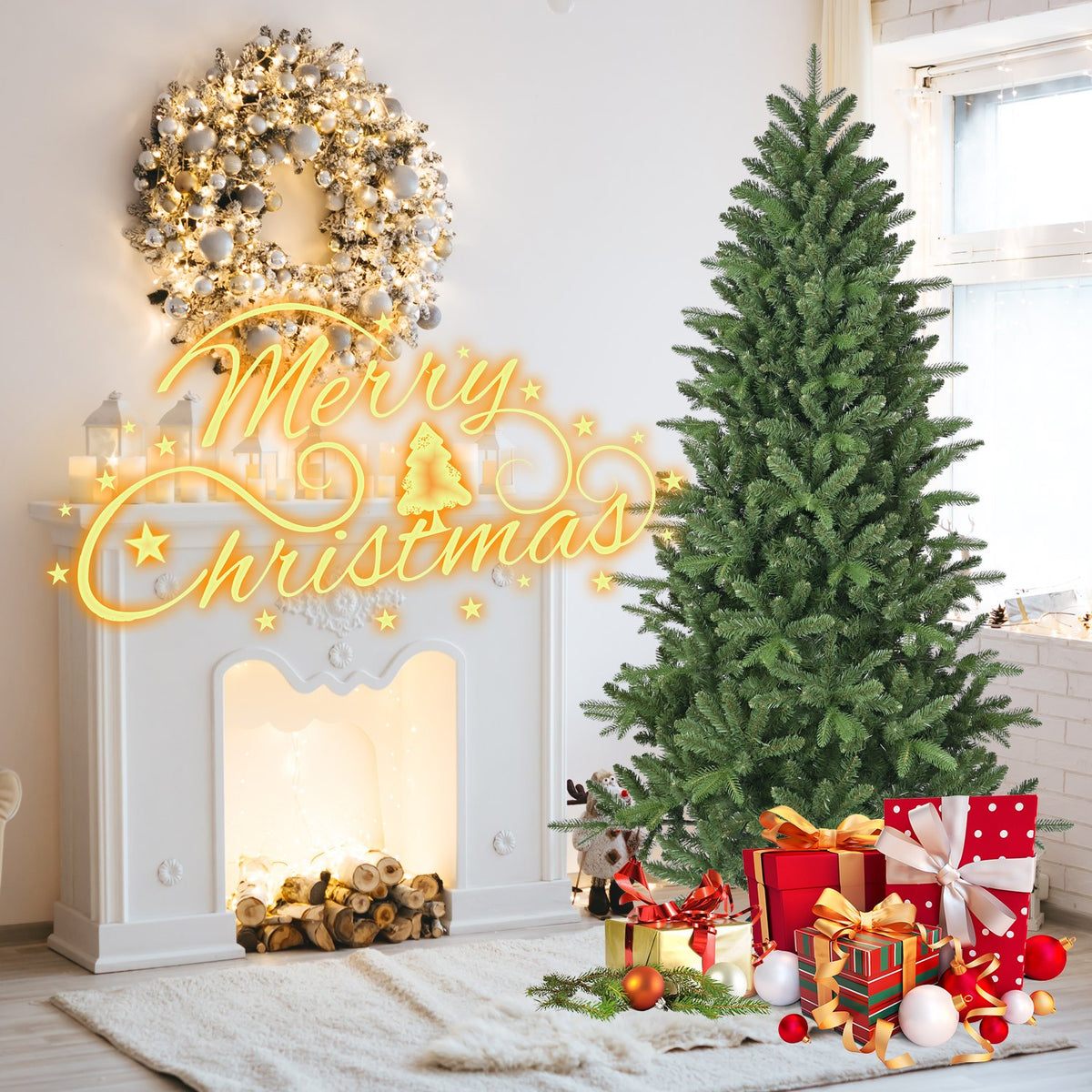 Cascade Fir Artificial Christmas Tree with Fall-Into-Place Branches