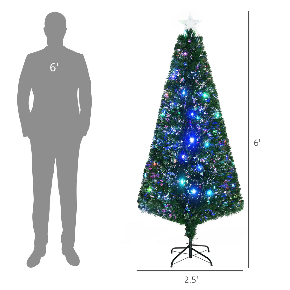 Yorkshire Fir Pre-Lit Artificial Christmas Tree with Multicolor LED Lights