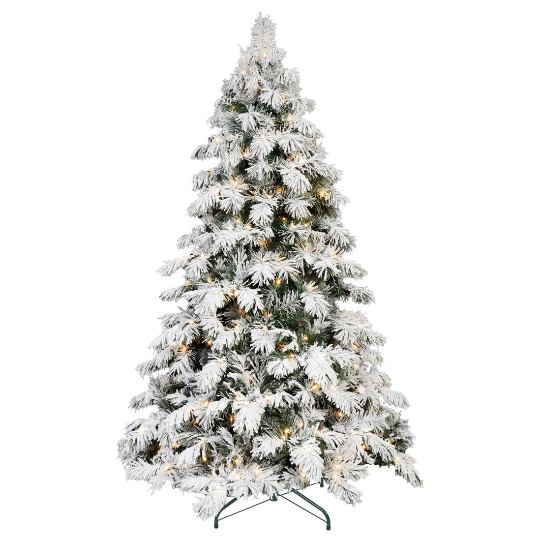 Flocked Cedar Artificial Christmas Tree with Warm White Lights